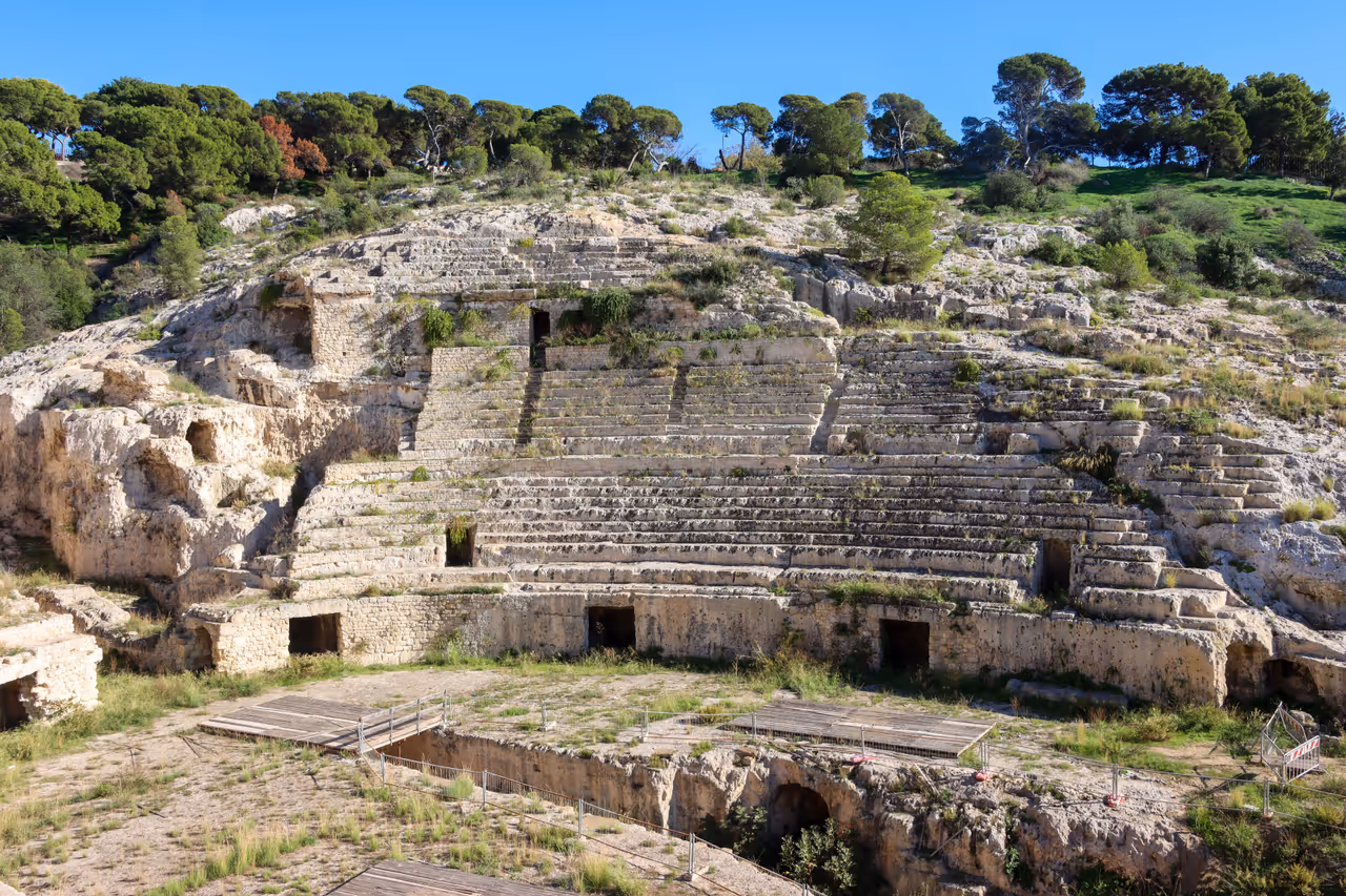 Roman amphitheatre of in Cagliari