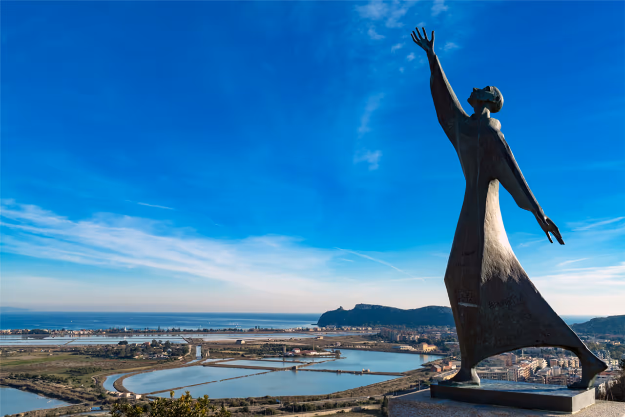 View of the Molentargius from the Monte Urpinu neighborhood, Cagliari