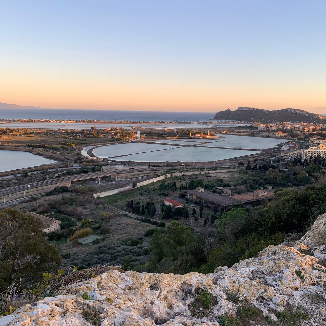 View from Monte Urpinu at sunset