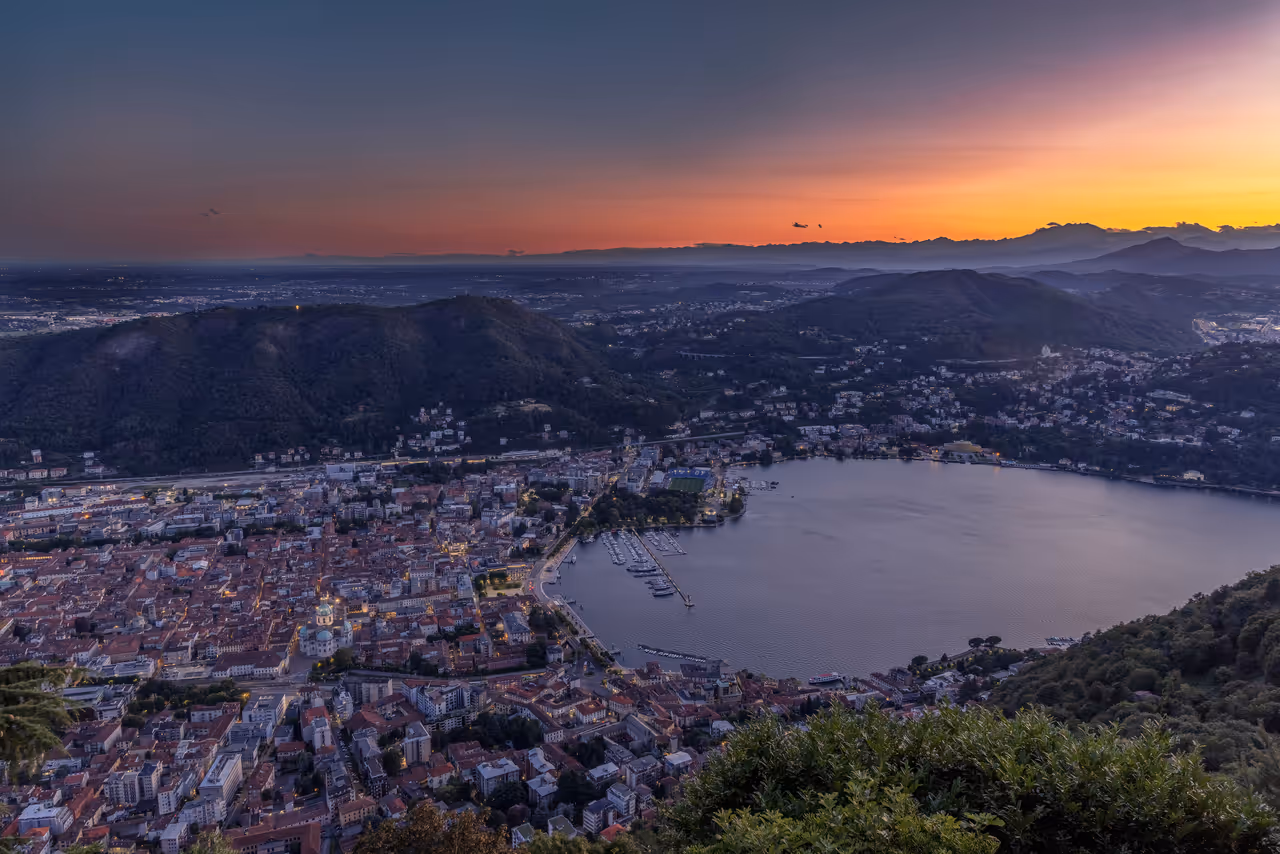 View of Como at sunrise