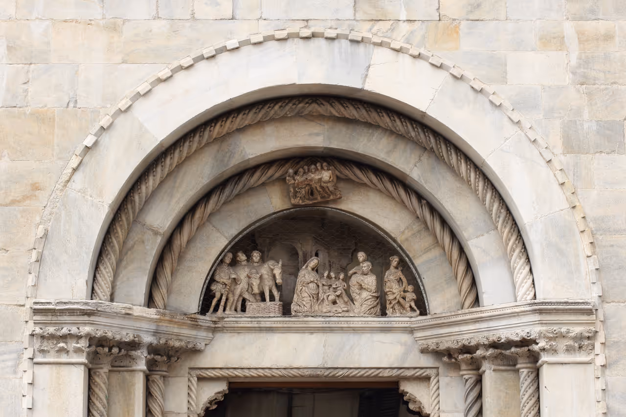 Details of a building in Como