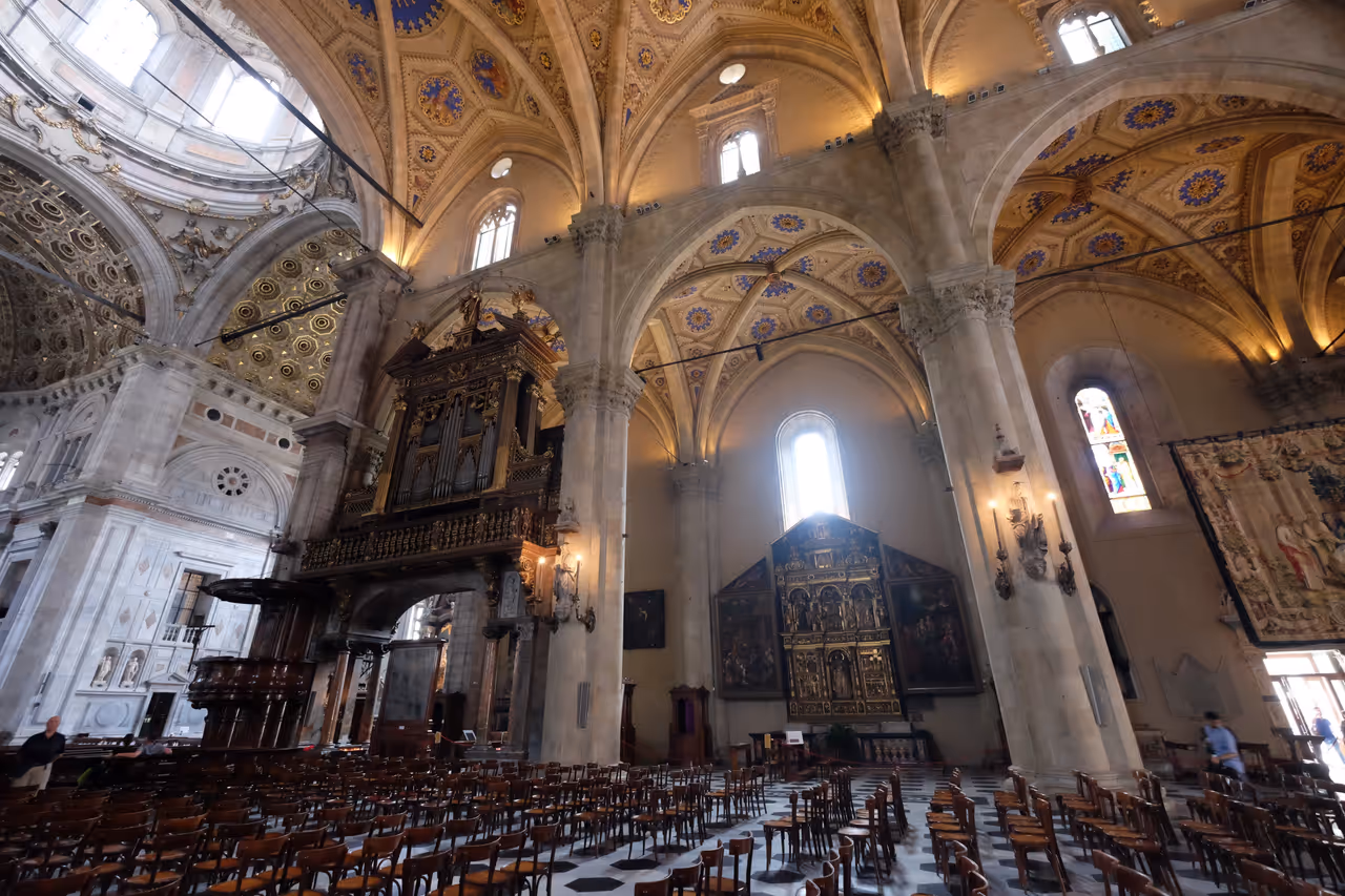 Inside a church in Como