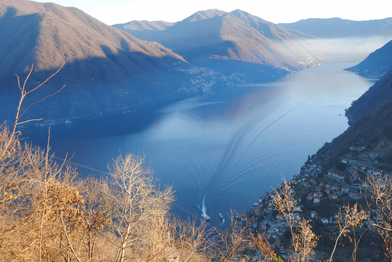 Boats on Lake Como at sunset, Como