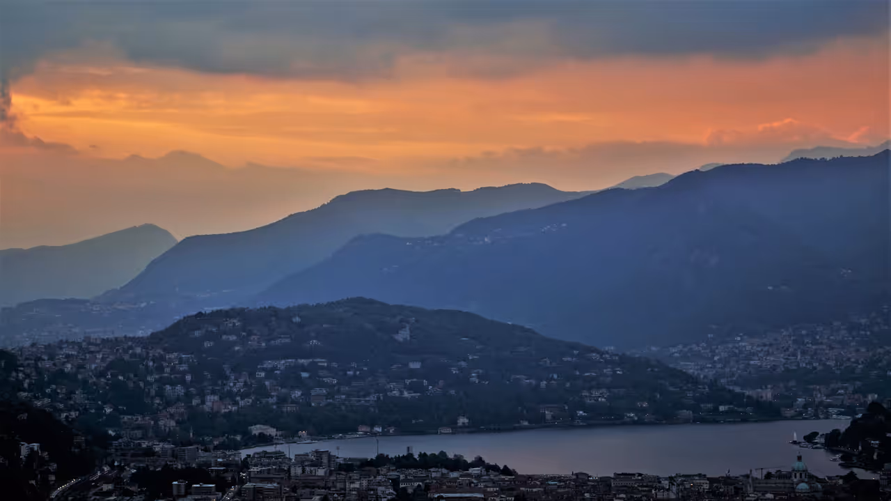 View from Spina verde regional park in Como