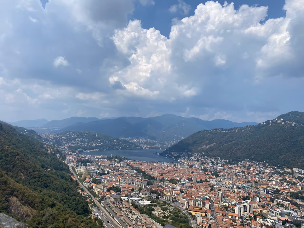 View from Baradello castle in Como