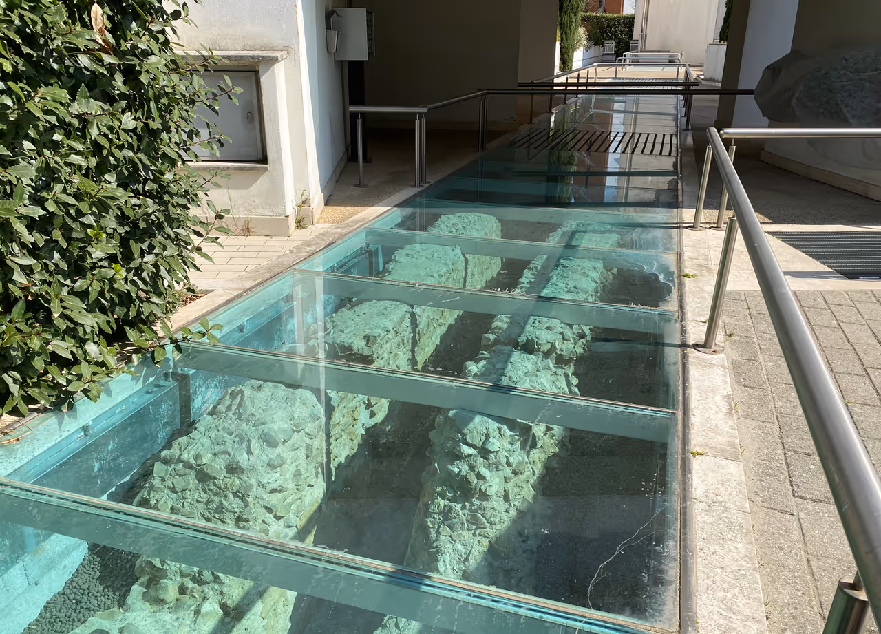 Underground remains of ancient Roman aqueduct in Florence