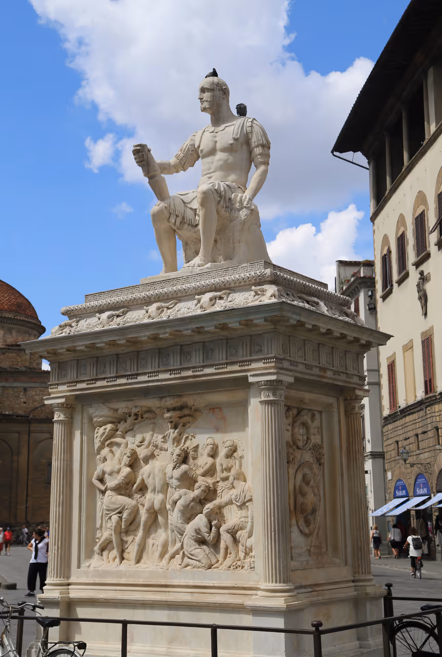 San lorenzo market streets in Florence