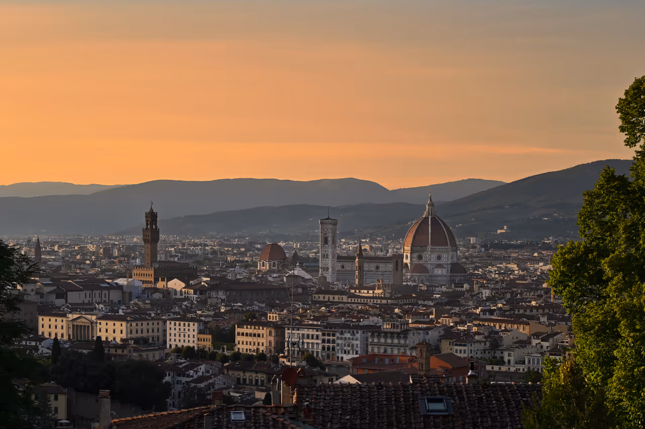 View from Michelangelo square in Florence