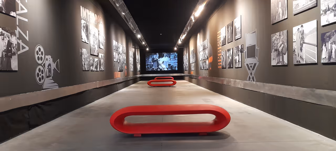 Inside the Galata maritime museum in Genoa