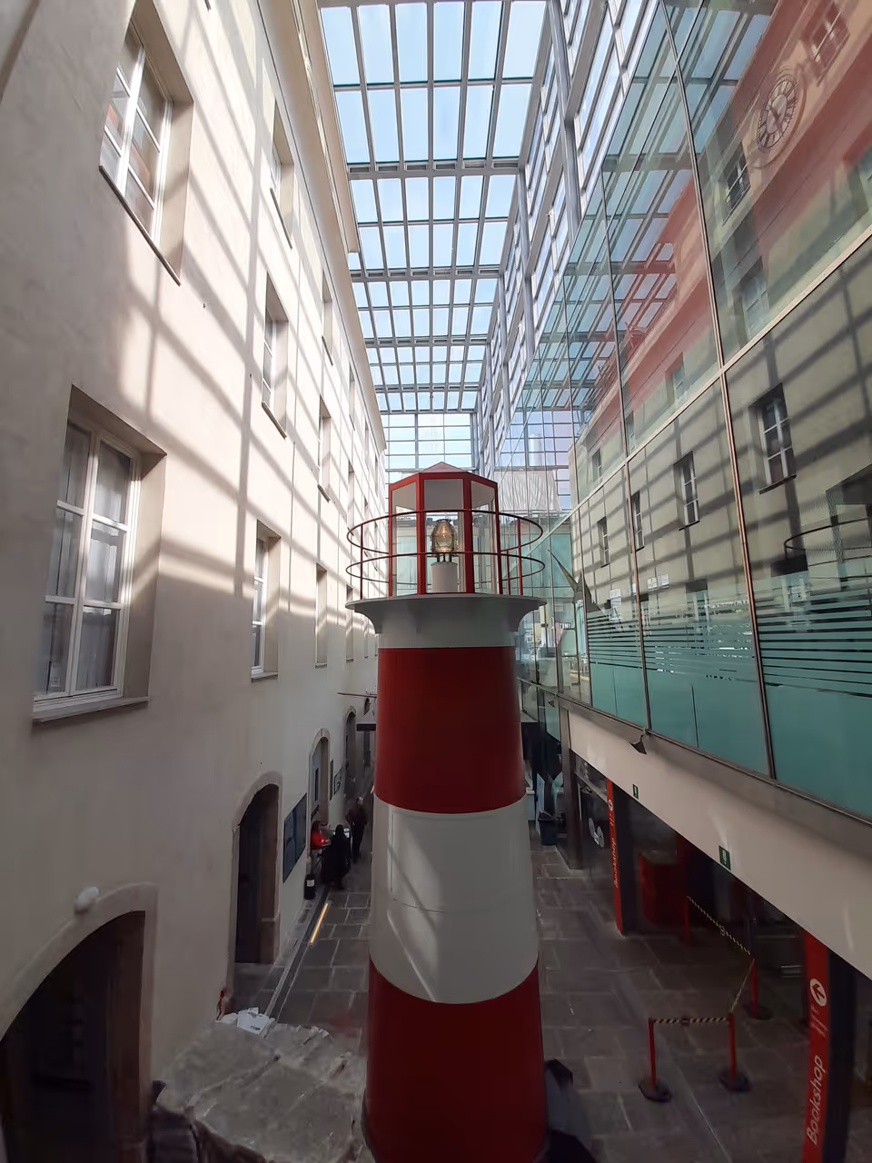 Lighthouse inside the Galata maritime museum in Genoa