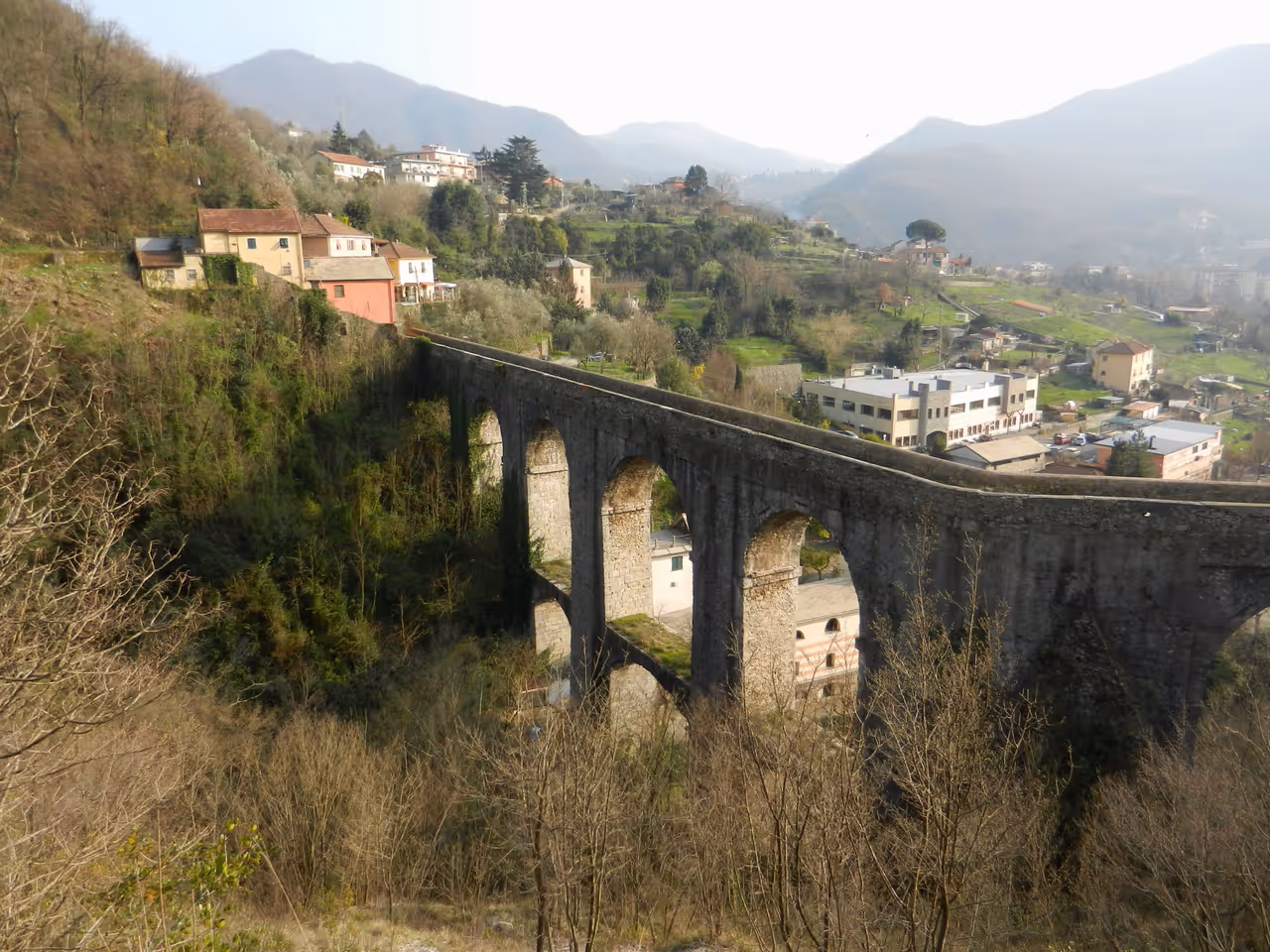 Canal bridge of historical aqueduct