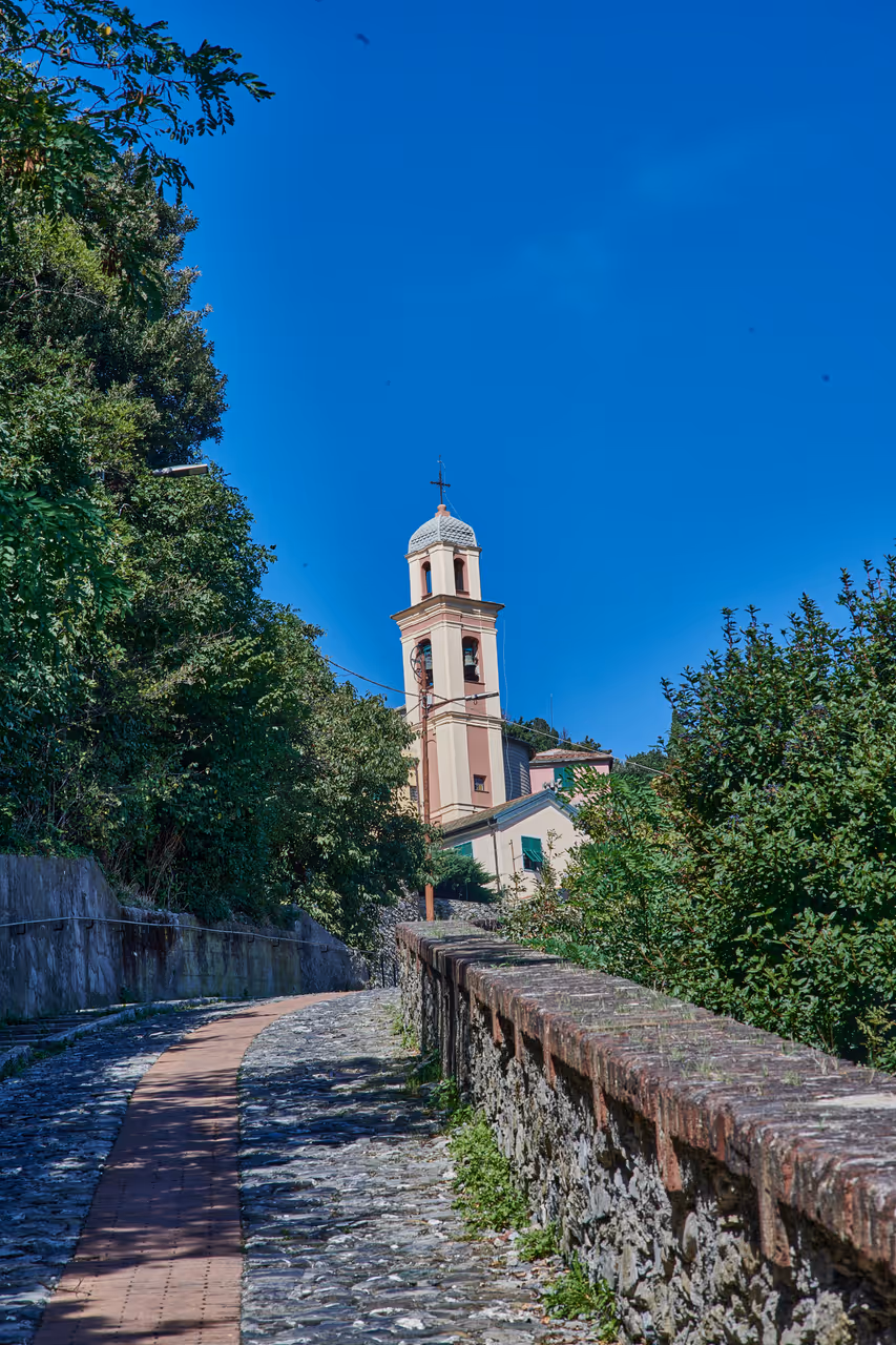 The bell tower near Church of Santa Maria