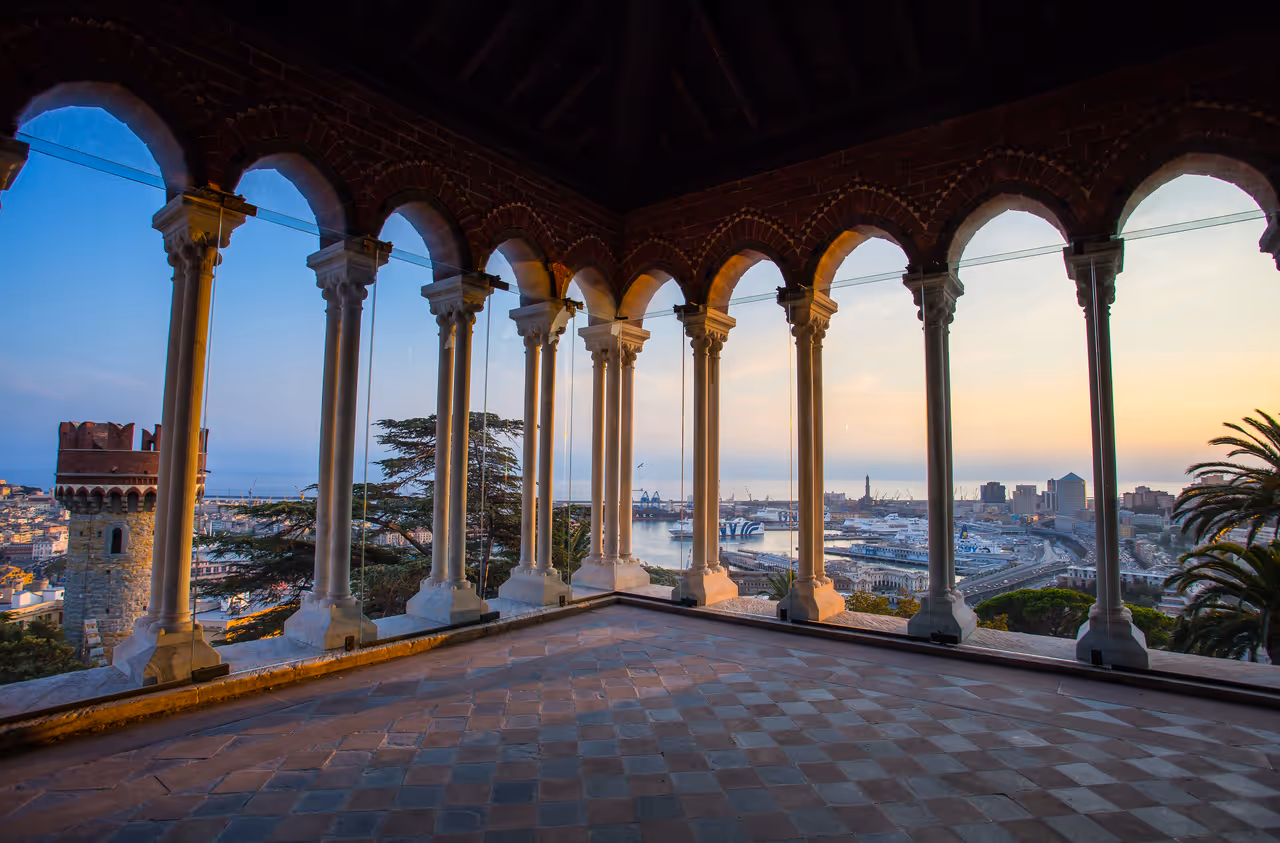 View from a room in D'albertis castle, Genoa