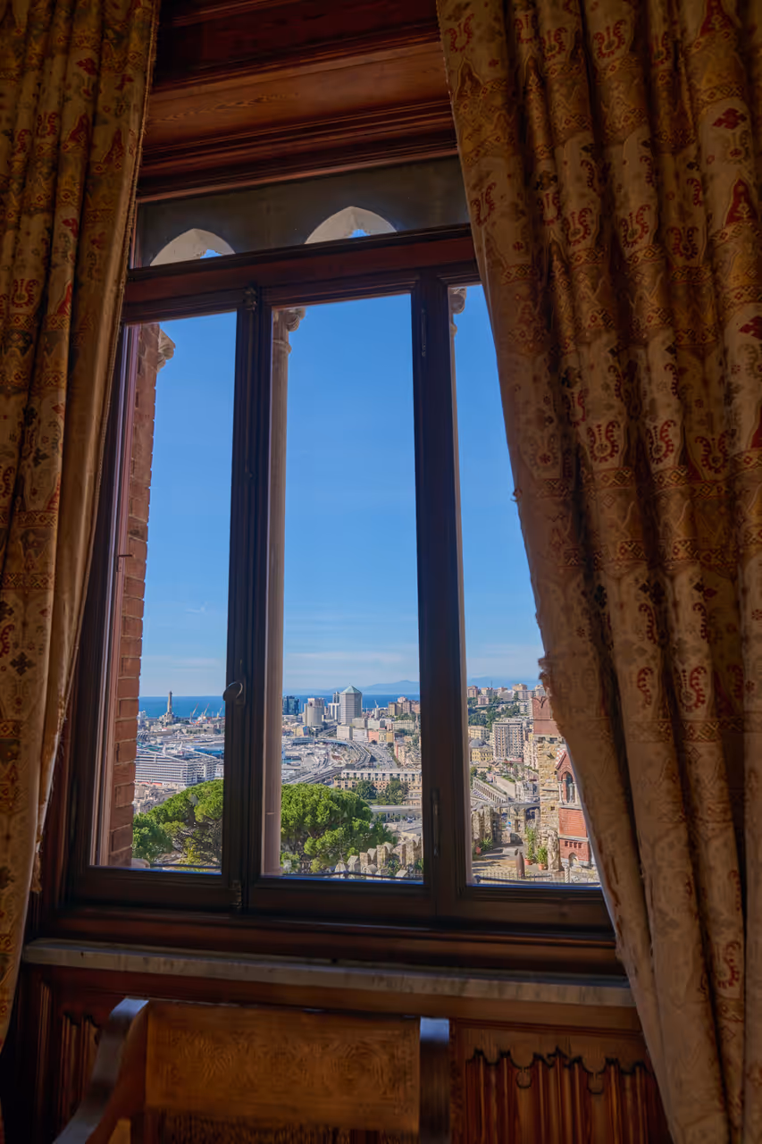 View from a room in D'albertis castle, Genoa
