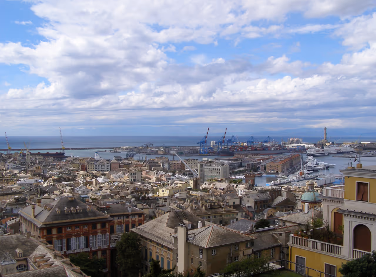 View from the castelletto esplanade in Genoa