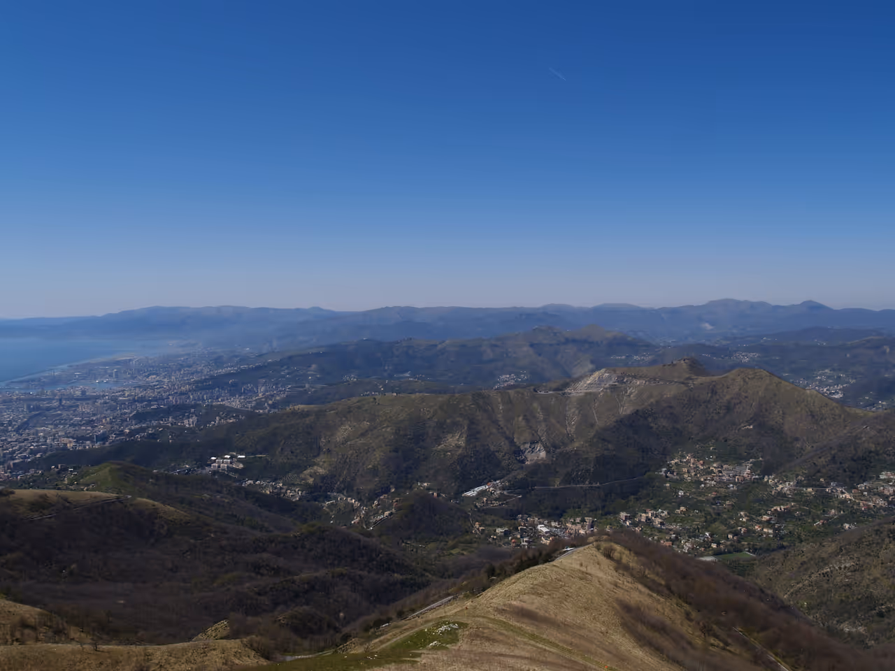 View from Mount Fasce viewpoint in Genoa