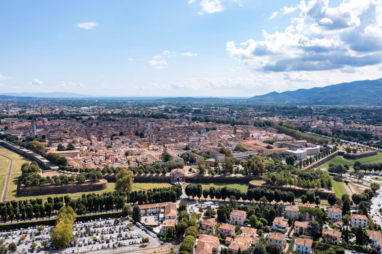 View over the old town of Lucca