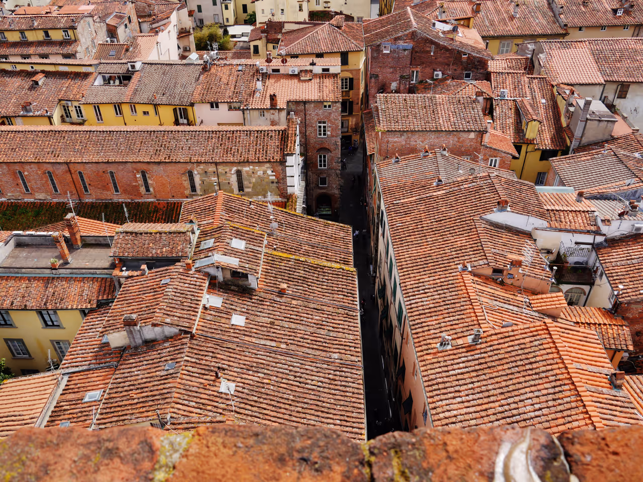 The clock tower in Lucca