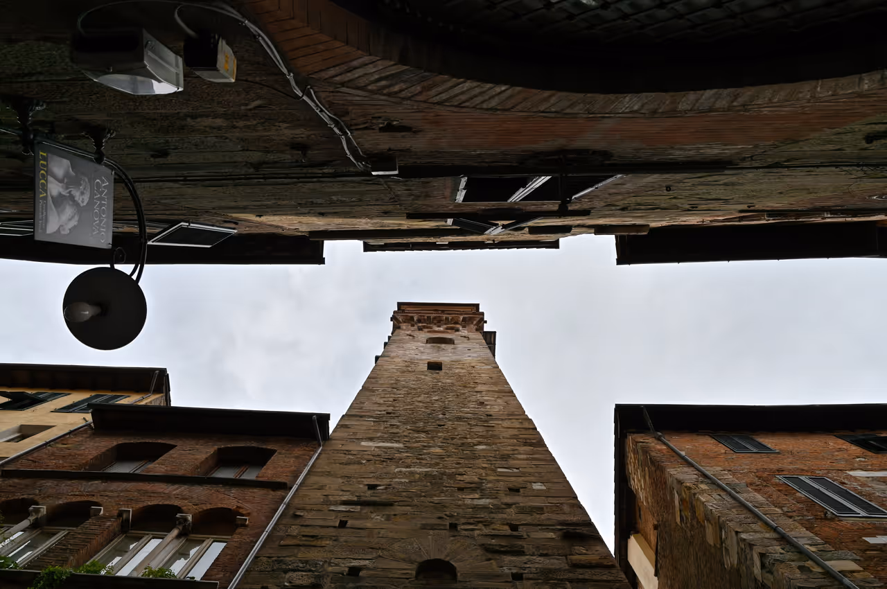 The clock tower in Lucca
