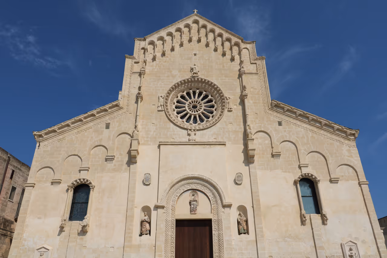 Facade of the cathedral in Matera