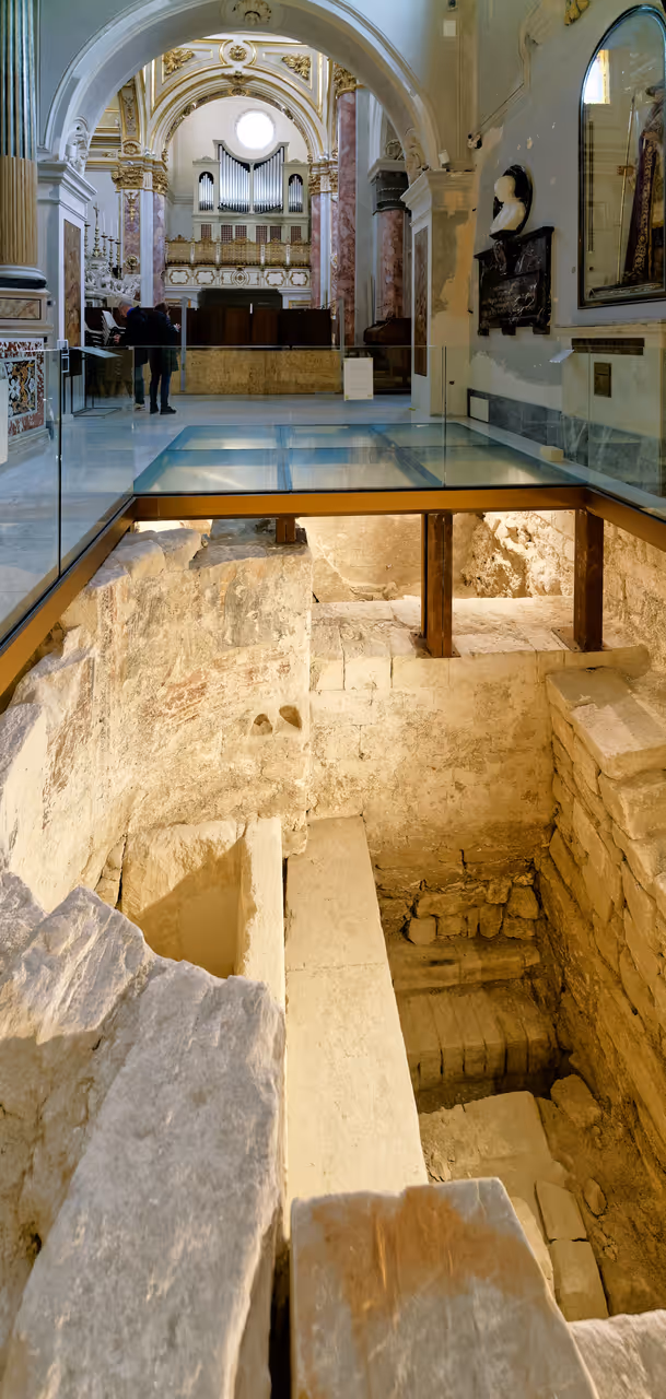 Cathedral in Matera, lower levels