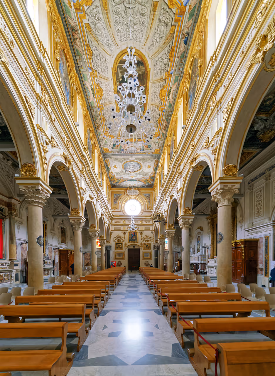 Inside the cathedral in Matera