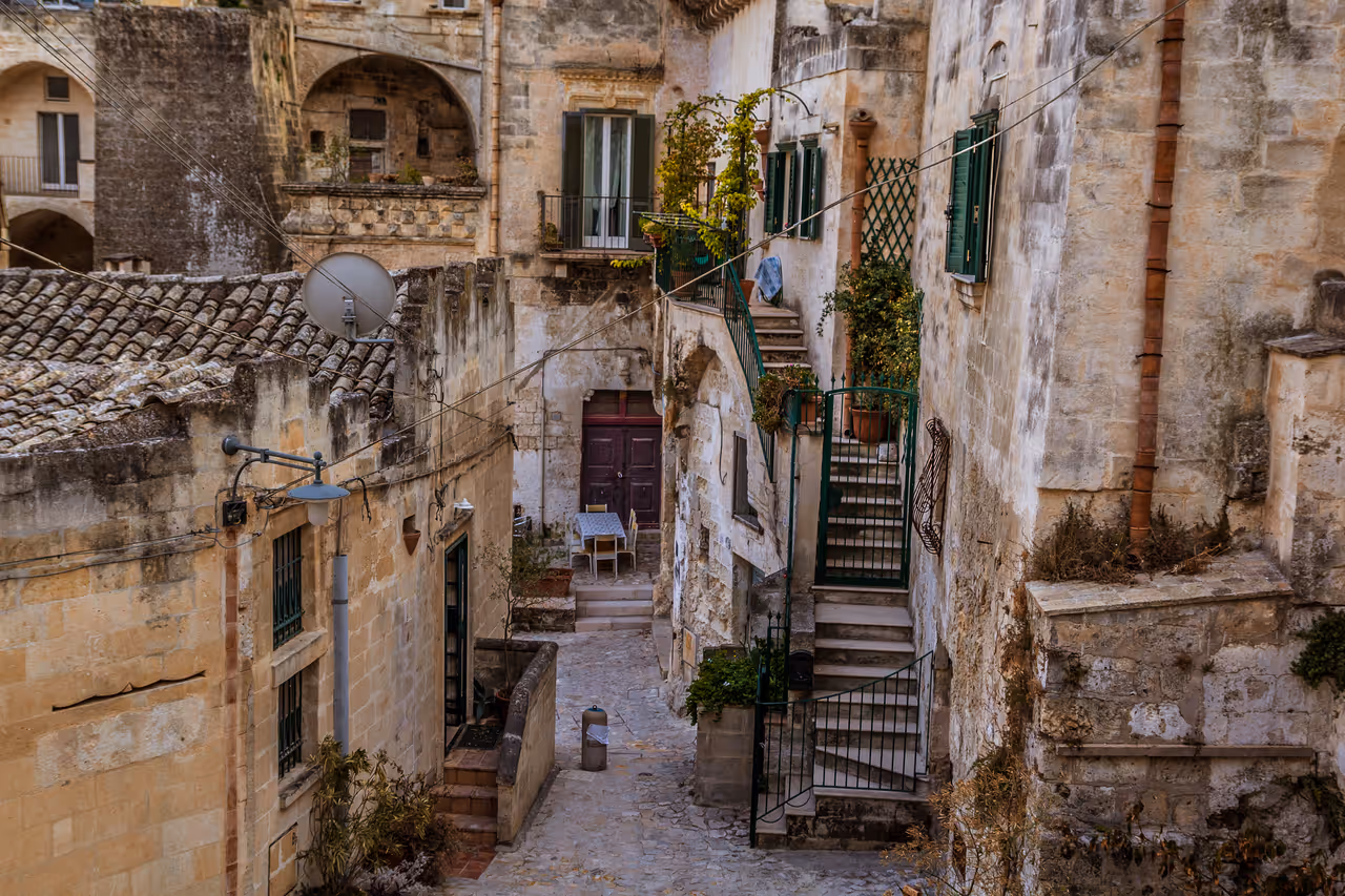 Matera street and houses