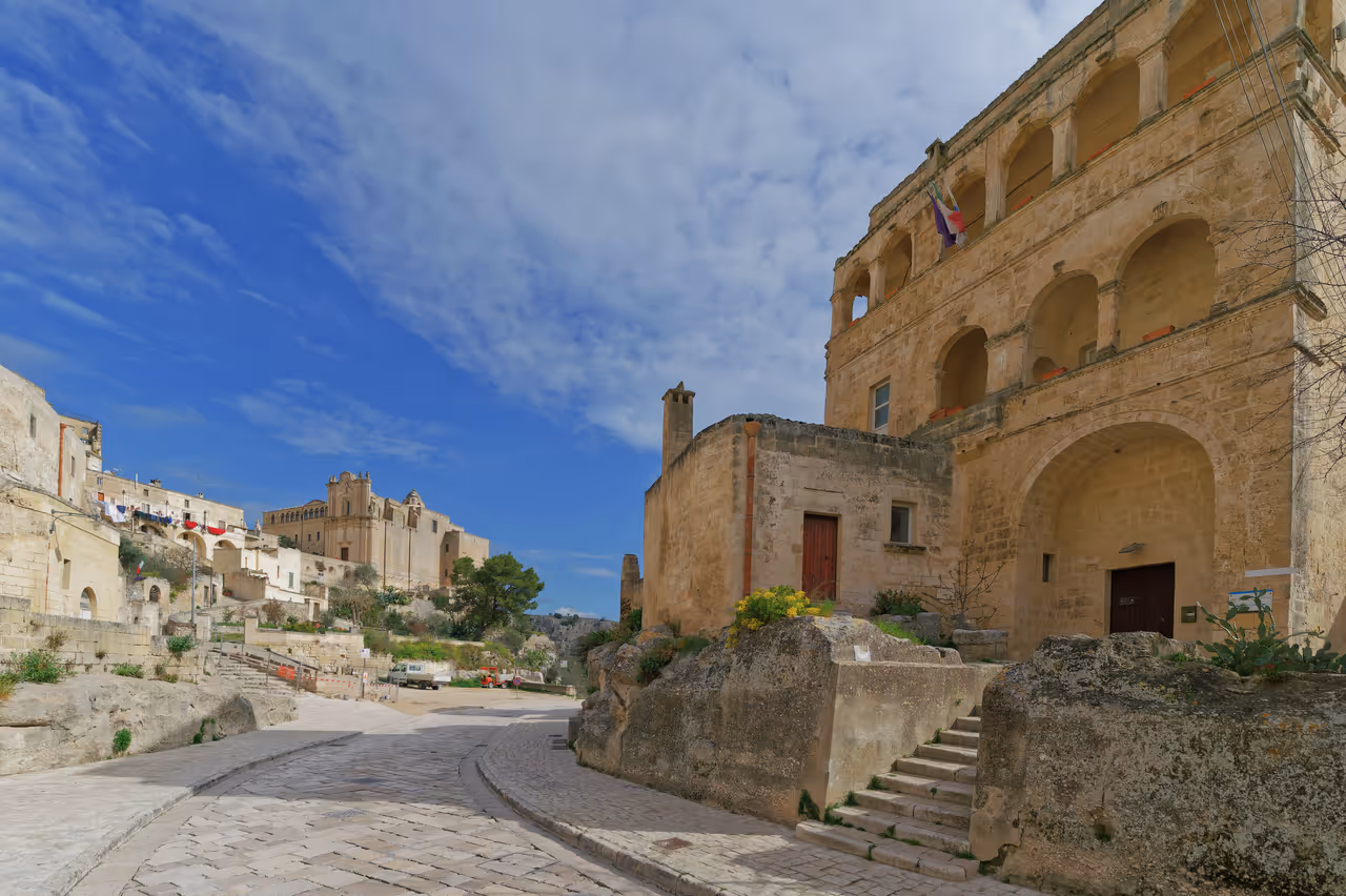 UNESCO World Heritage Matera streets and buildings