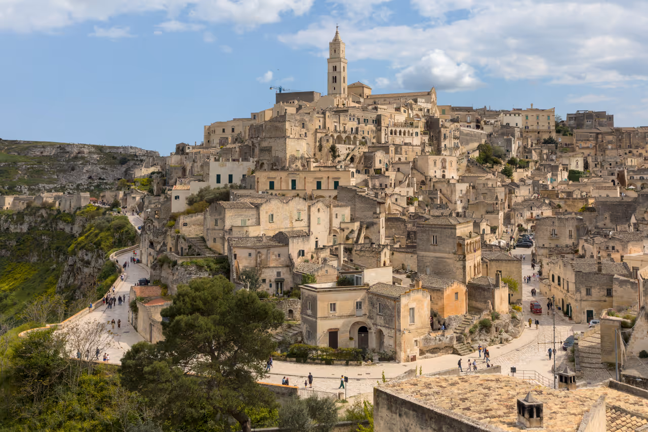 The old town viewed from Saint Augustin church, Matera