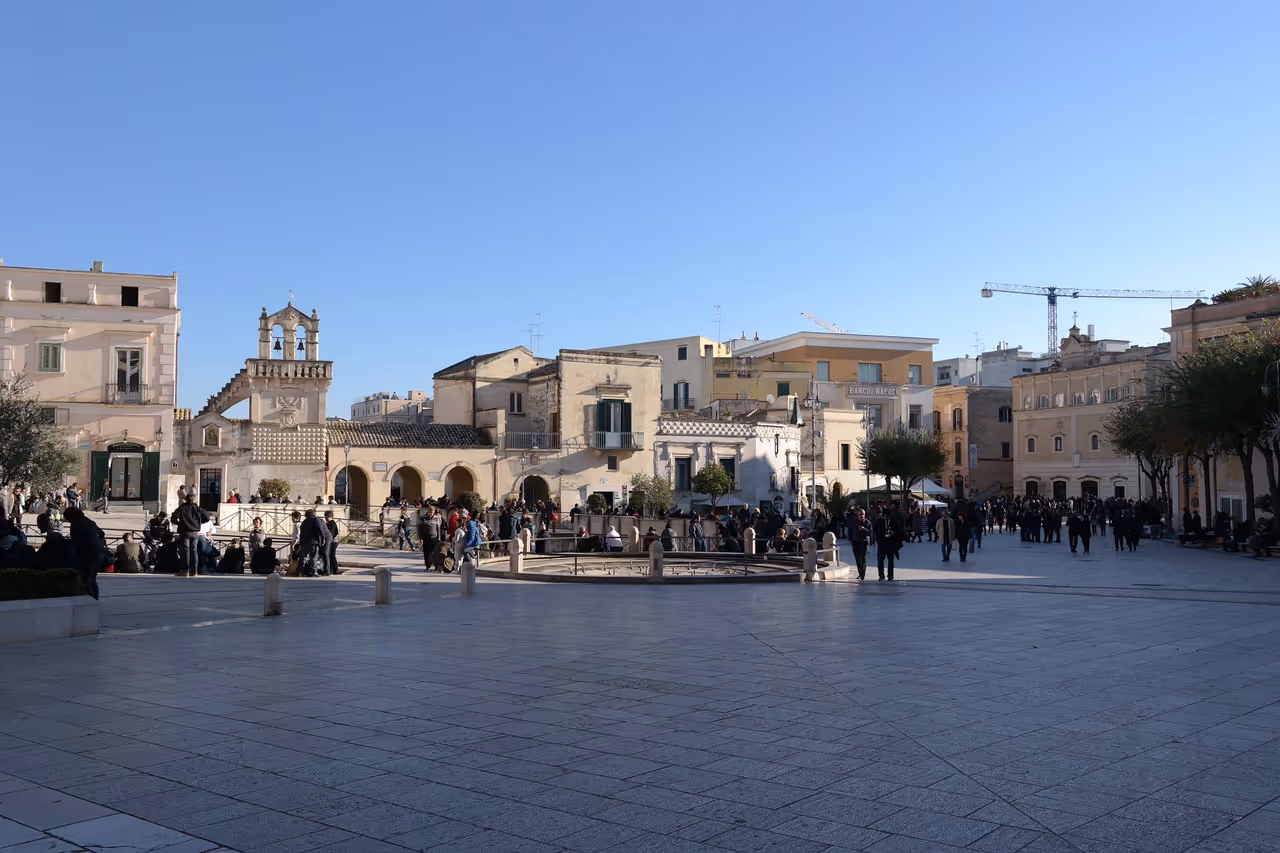 Vittorio veneto square in Matera