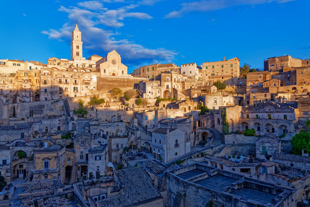 Ancient cave dwellings of in Matera