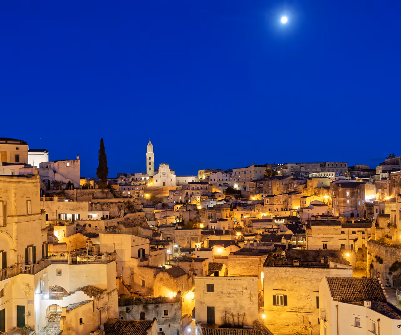 Ancient cave dwellings of in Matera