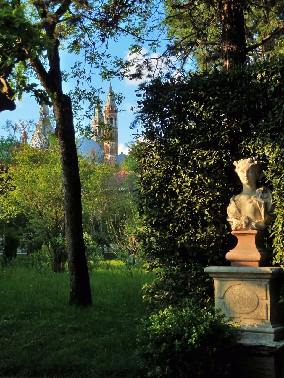 The Botanical Garden of Padua, in the background the Basilica of Saint Anthony, Padua