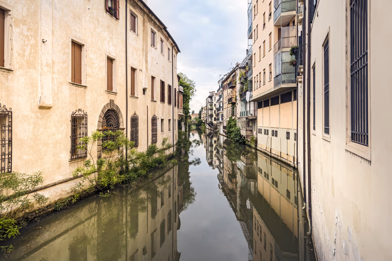 View from the Torricelle Bridge to Bridge Gregorio Barbarigo in Padua