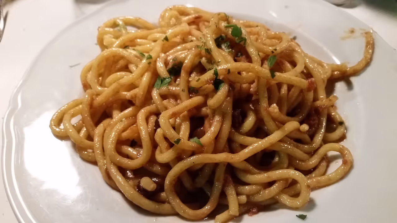 Bigoli pasta food in Padua