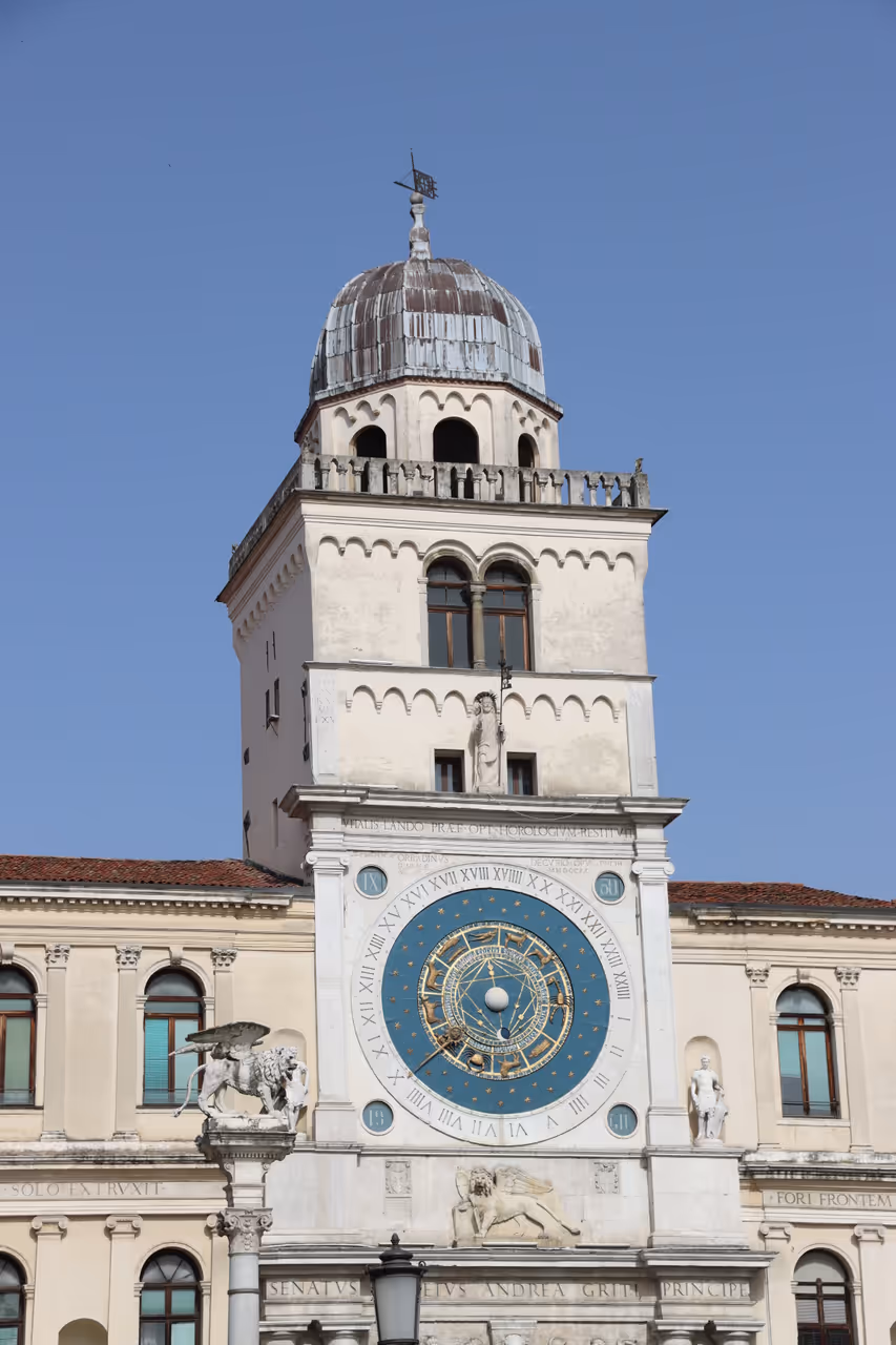 The clock tower in Padua
