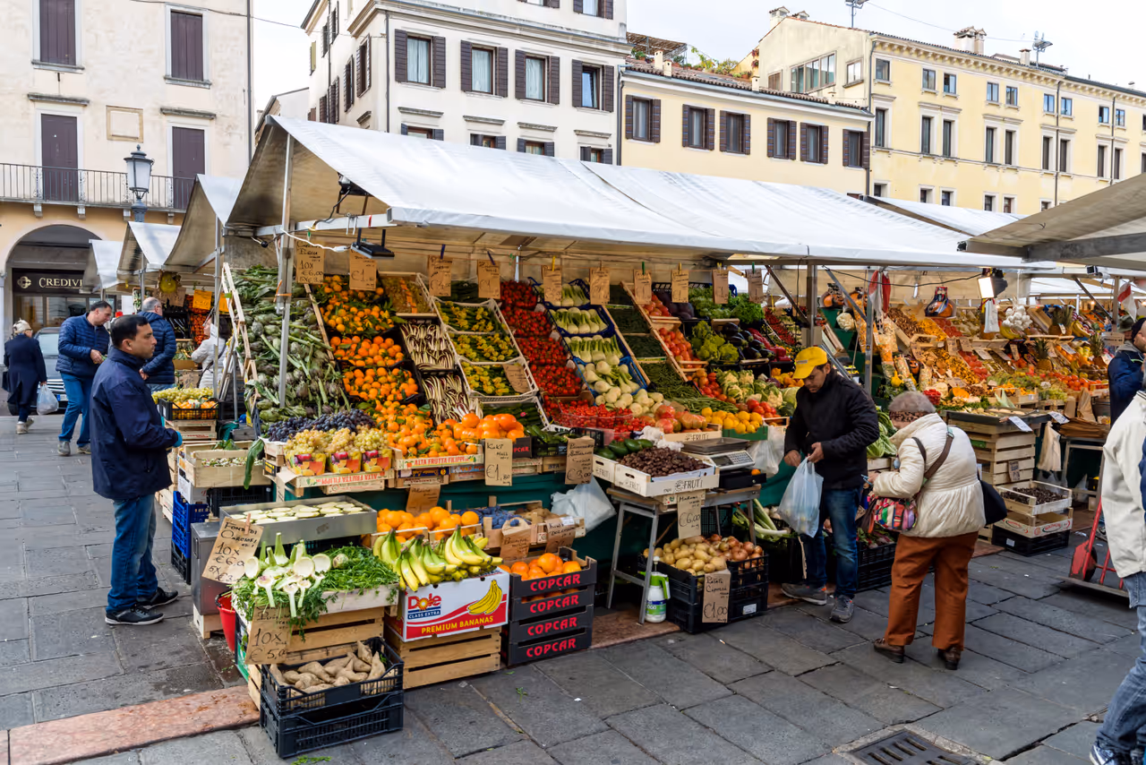 Piazza delle erbe market market in Padua