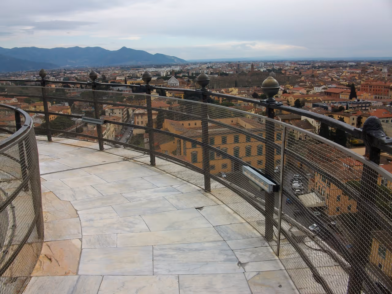 View from the Leaning tower of in Pisa