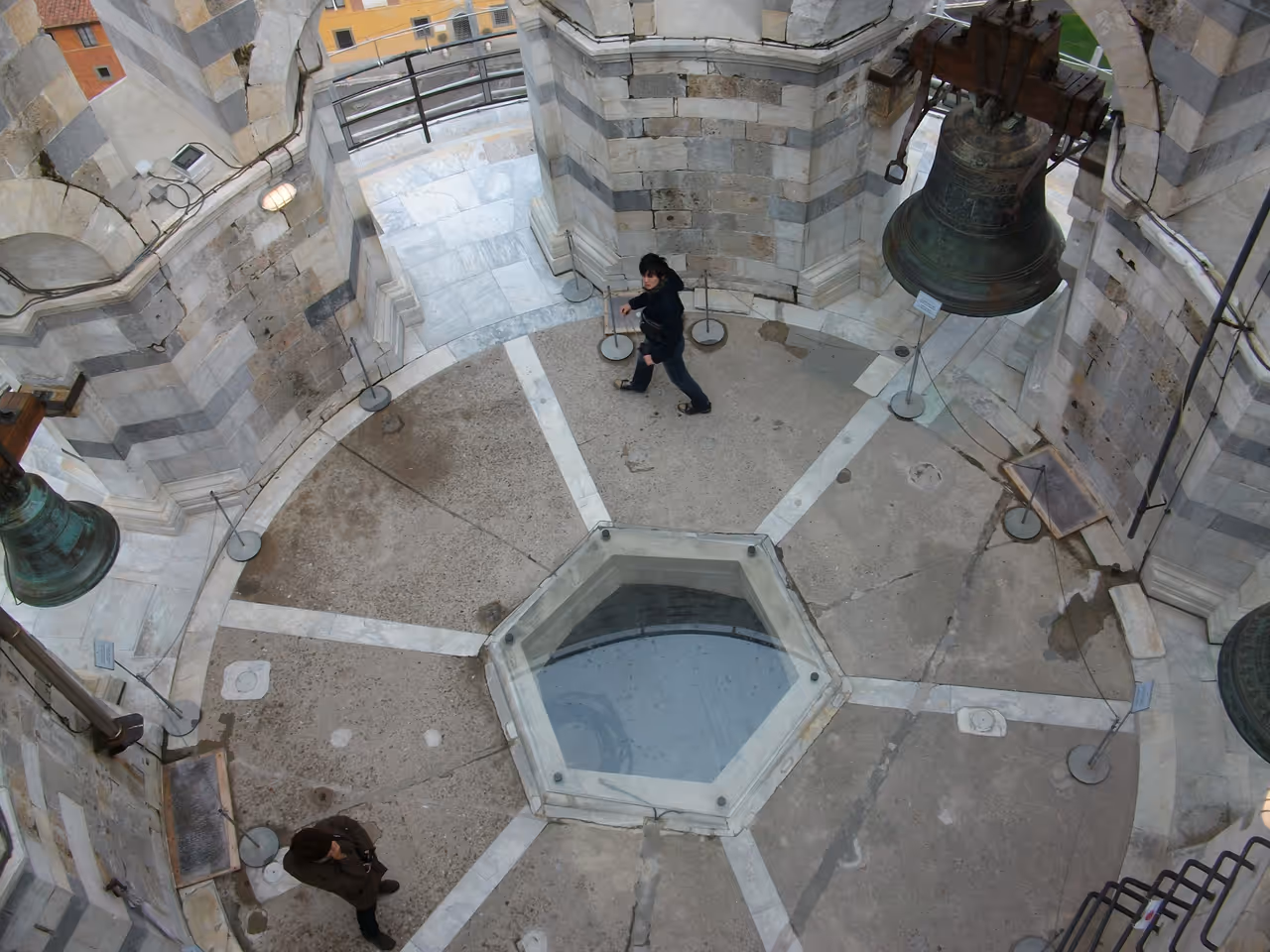 Inside the leaning tower of in Pisa