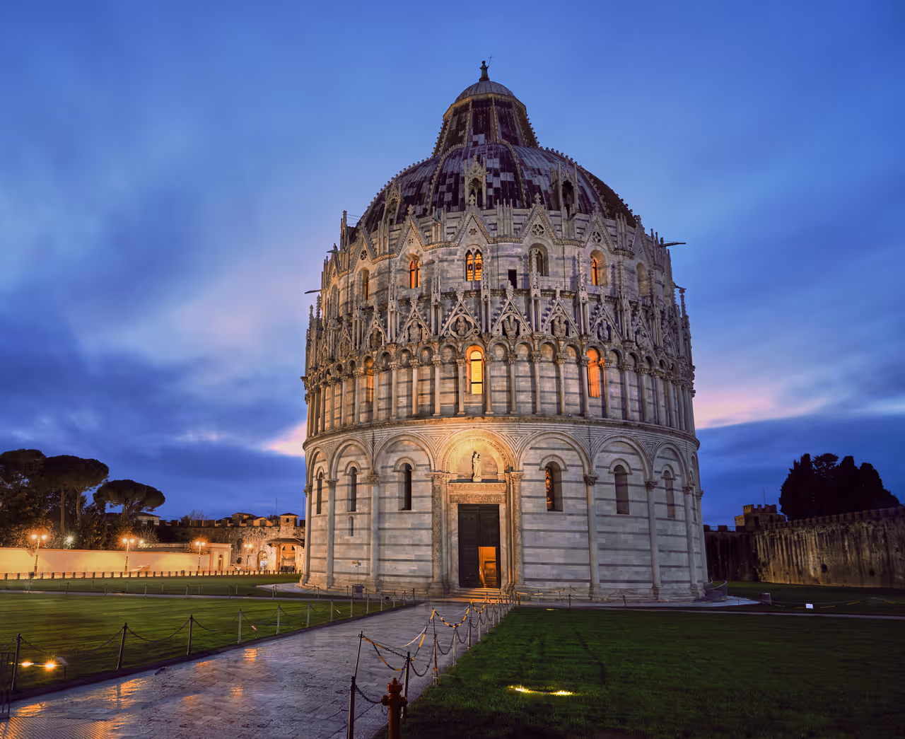 Pisa Baptistery by night