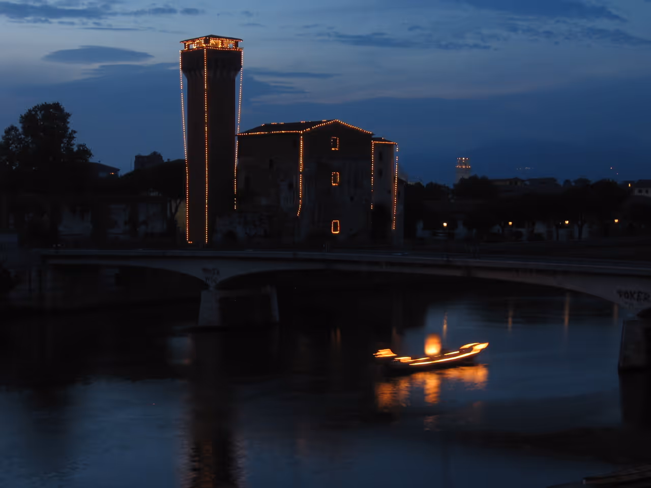 Luminara of san ranieri festival in Pisa