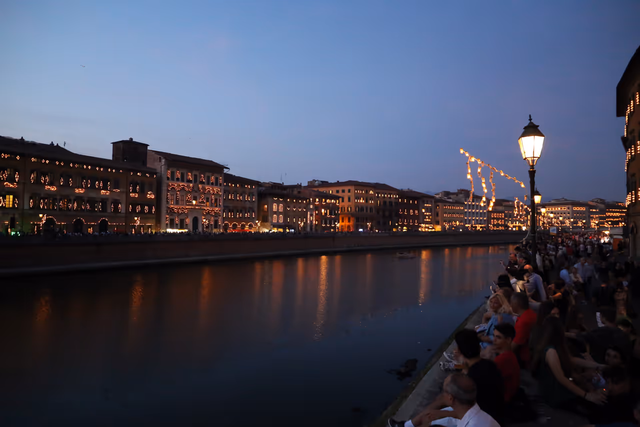 Luminara of san ranieri festival in Pisa