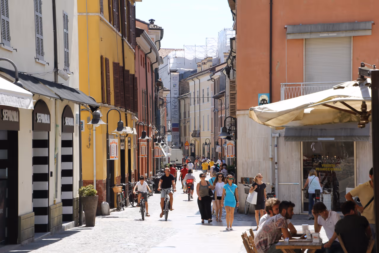 Ravenna street with people