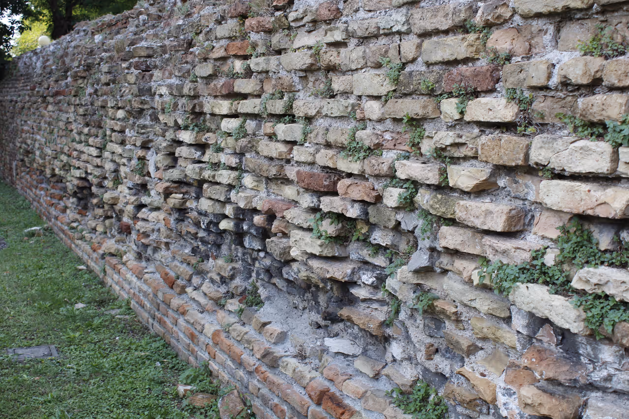 The ancient city walls in Ravenna