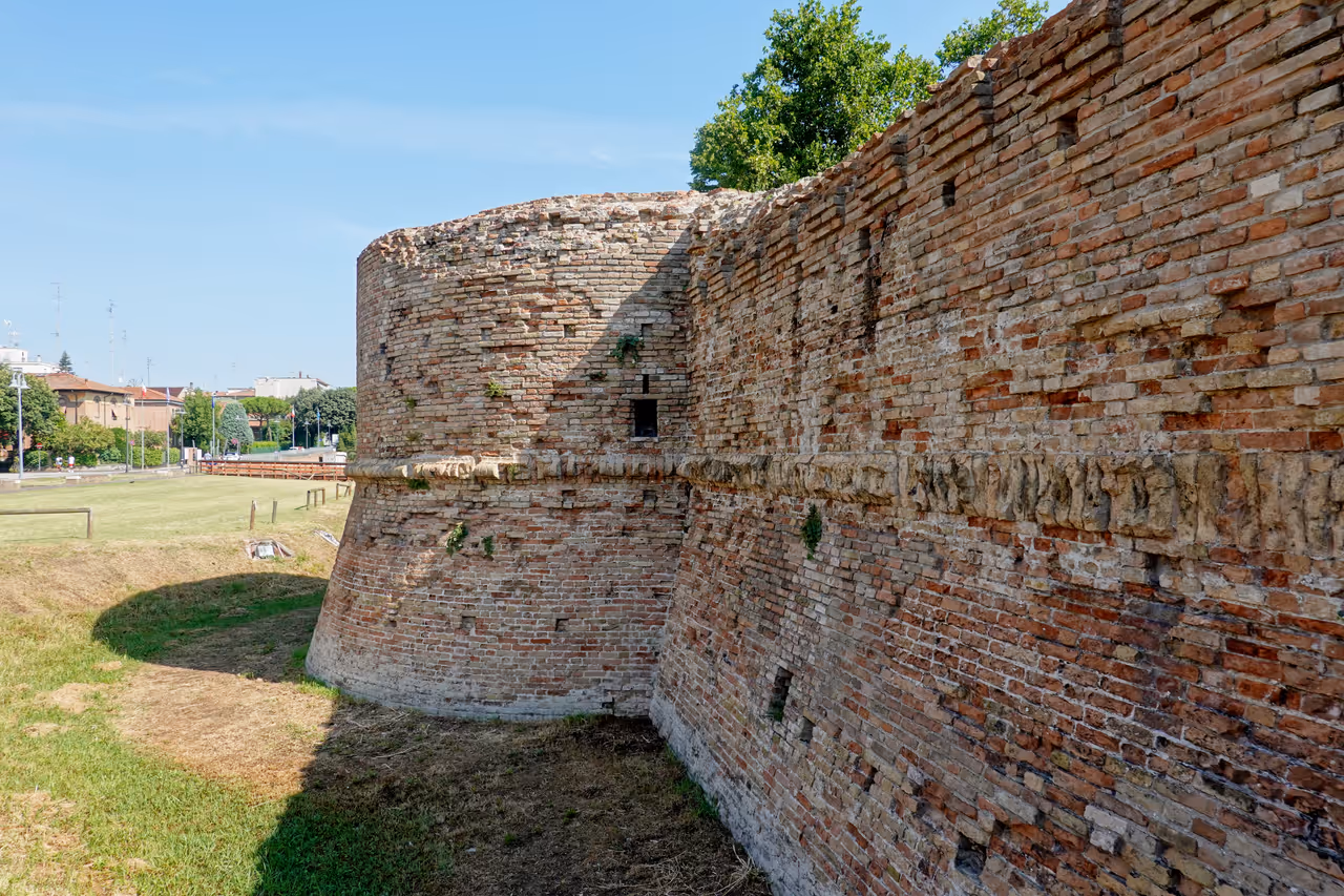 The ancient city walls in Ravenna