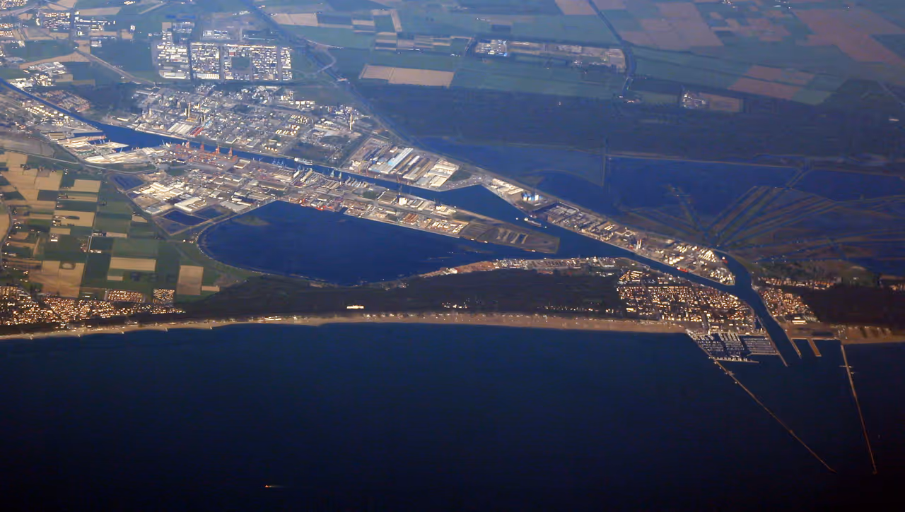 Seaport in Ravenna, from bird's eye view