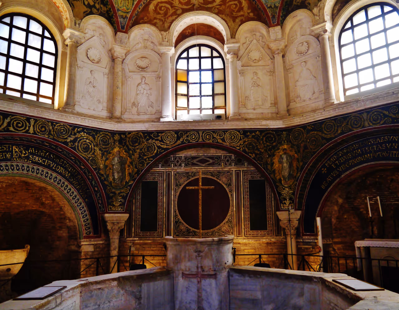 Mosaics of the neonian baptistery in Ravenna