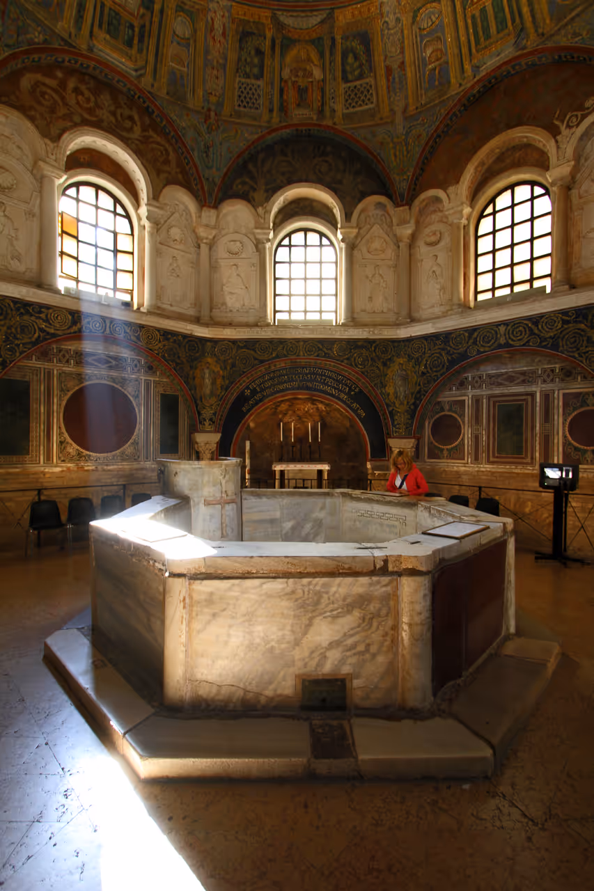 Mosaics of the neonian baptistery in Ravenna