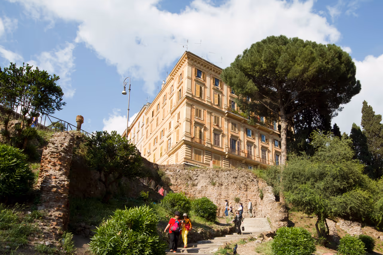 Colle oppio park and baths of trajan in Rome