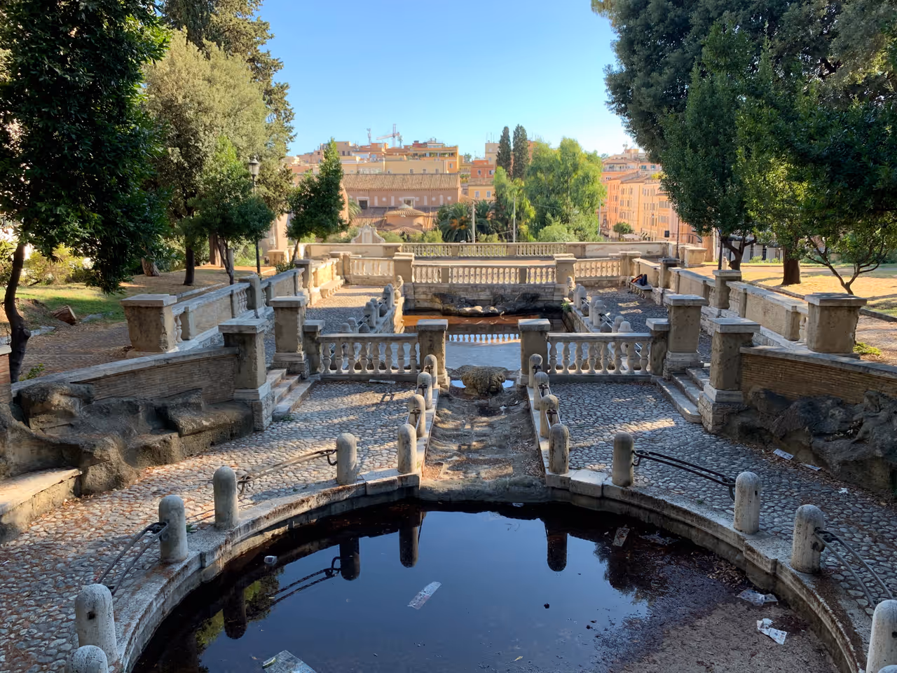 Colle oppio park and baths of trajan in Rome